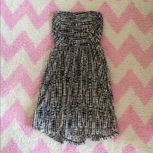 Strapless Aztec Print Dress